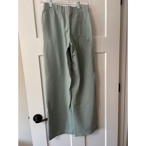 Madewell‎ MWL Wide Leg Pants Sage Green Elastic Waist Comfort XS - Picture 2 of 6